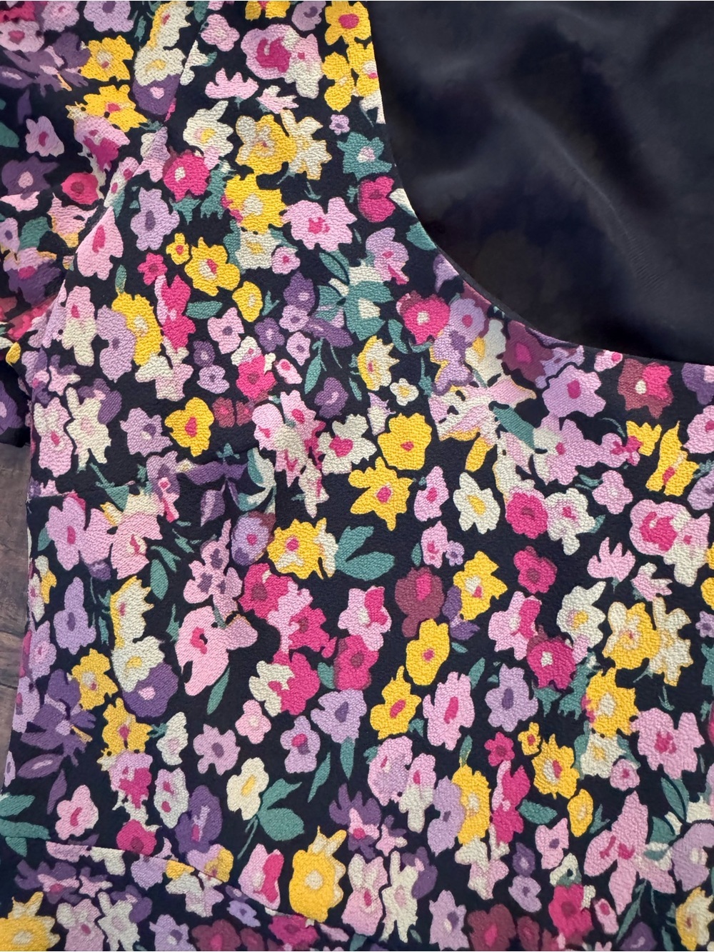 Lauren Ralph Lauren Black Floral High-Low Midi Dress - Picture 5 of 9